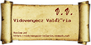 Vidovenyecz Valéria névjegykártya