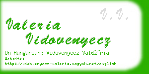 valeria vidovenyecz business card